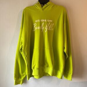 Homme+Femme Neon Hoodie SZ XL Streetwear Urban  Beverley Hill Fake Love Oversize